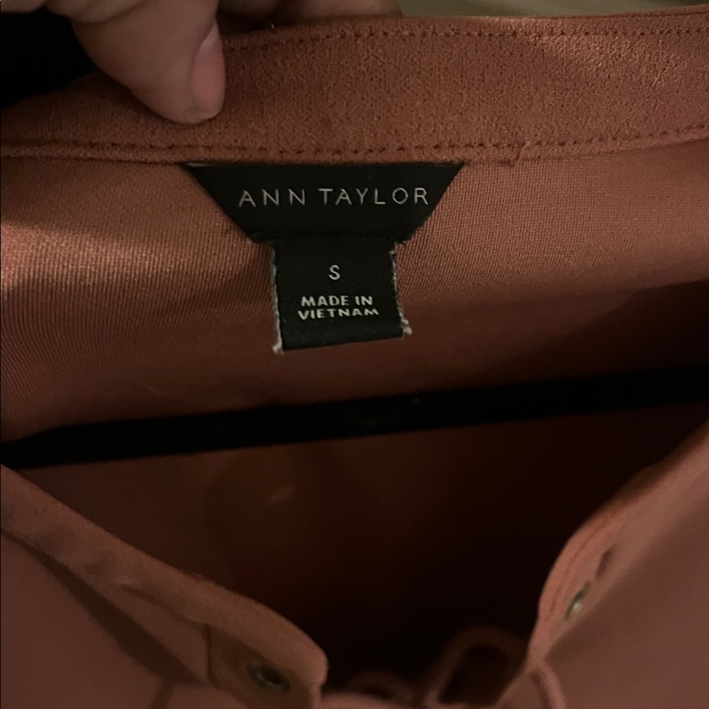 Ann Taylor Lace-Up Peplum Blouse - Rust - Picture 2 of 3